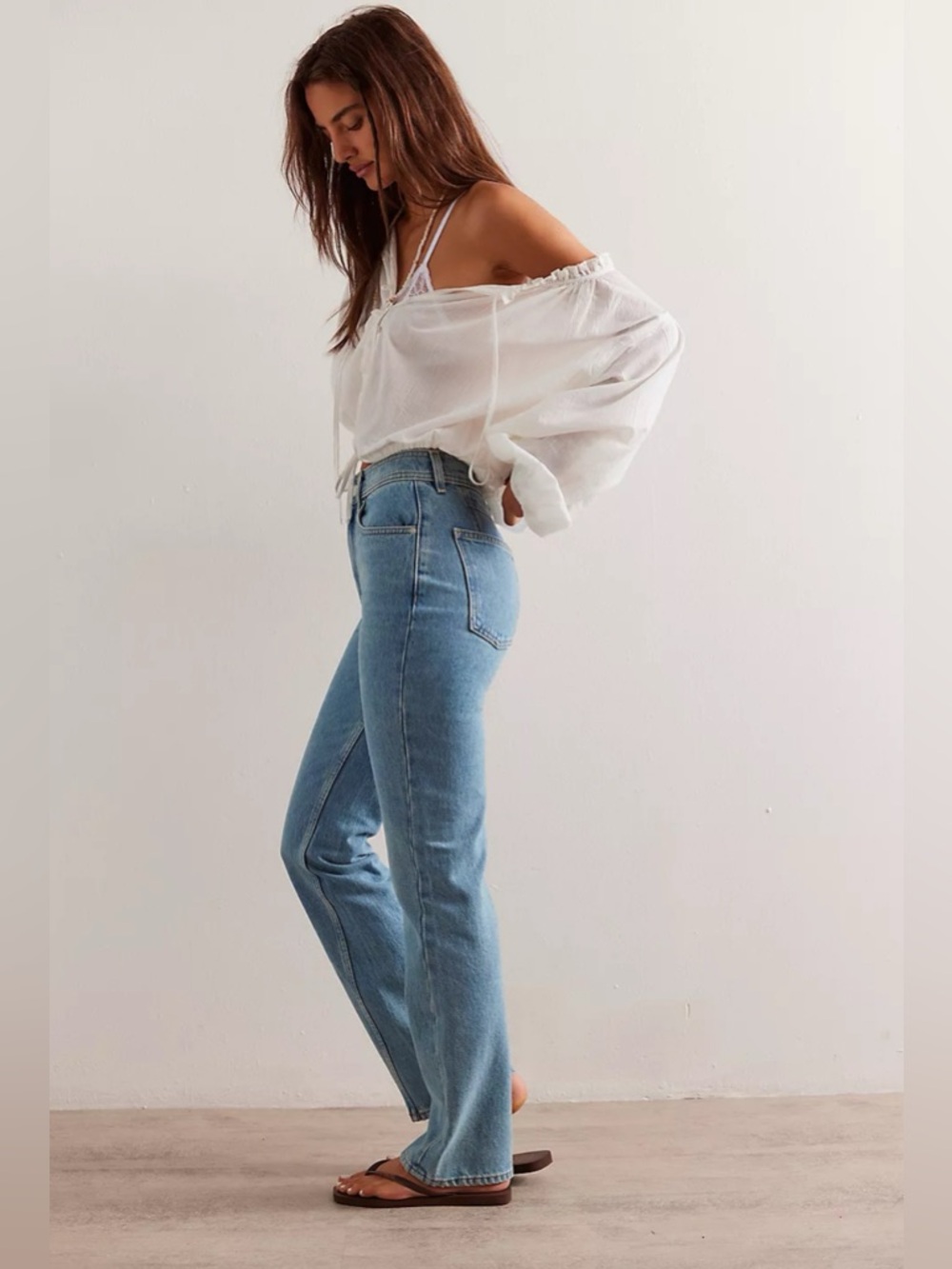Free People Xena High Rise Slim Straight Jeans We The Free